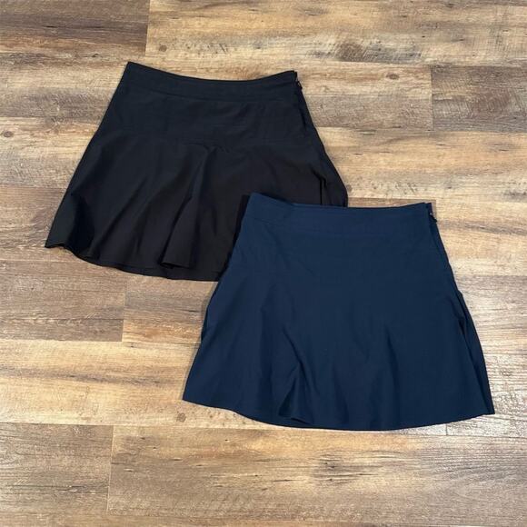 Athleta Athletic Hiking Skort Bundle Size 2 Black Navy Pickleball Golf Tennis - Picture 1 of 10